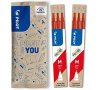 PILOT - Lot de 2 étuis de 3 recharges FriXion pour stylo effaçable. Compatibles FriXion Ball et FriXion Ball Clicker - Rouge - Pointe Moyenne