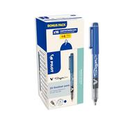 PILOT - Lot de 20 Stylos-feutre V-Sign Pen - Feutre d'Écriture à Encre Liquide au Tracé Fluide Parfait - Encre Lumineuse qui Sèche Immédiatement - Blue - Pointe Moyenne