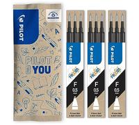 PILOT - Lot de 3 étuis de 3 recharges FriXion pour stylo effaçable. Compatibles FriXion Ball et FriXion Ball Clicker - Noir - Pointe Fine
