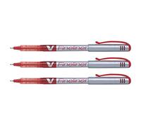 PILOT Lot de 3 Feutres V-Fineliner Pointe Fine Rouge