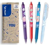 PILOT - Lot de 3 Frixion Ball Clicker + 1 Surligneur FriXion Light - Stylos Effaçables - Édition Limitée Sweet Paradise - Rollers Rechargeables - Encre Bleue - Pointe Moyenne