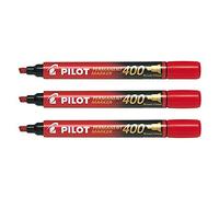 PILOT Marqueur permanent 400, pointe biseautée, rouge G