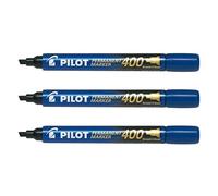 PILOT Lot de 3 Marqueurs Permanent SCA 400 Pte Biseau Large Bleu