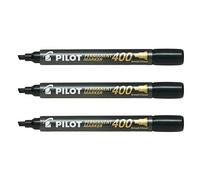 PILOT Lot de 3 Marqueurs Permanent SCA 400 Pte Biseau Large Noir