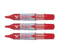 PILOT Marqueur effaçable à sec rechargeable VBOARD MASTER. Pointe biseautée moyenne. Encre liquide rouge