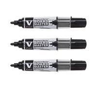 Pilot Lot De 3 Marqueurs Rechargeable Vboard Master Begreen Pointe Conique Fine Noir