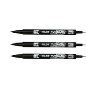 Pilot Marqueurs Twin CD/DVD – Marqueur permanent Noir, pointes fin/extra-fin – Lot de 3