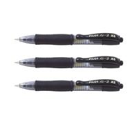 Pilot Lot De 3 Minis Stylo Roller Encre Gel G2 Xs7 Pixie Tracé 0,4 Mm (Bille 0,7mm) Noir