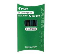 PILOT Lot de 3 Pochettes de 3 recharges pour V5/V7 BEGREEN encre verte