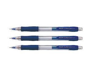 PILOT Lot de 3 Porte-mines SUPERGRIP H187 0,7 mm rechargeable bleu