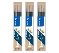 PILOT Lot de 3 Recharges par 3 pour Roller FRIXION POINT BLS-FRP5 Pointe Fine bleu noir