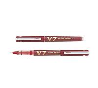 Pilot Hi-Tecpoint V7 Begreen - Stylo roller rechargeable pointe fine 0,7 mm - Rouge