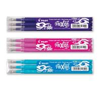 PILOT Lot de 3 sets de recharges pour Frixion 0,7 Violet, Rose et Turquoise