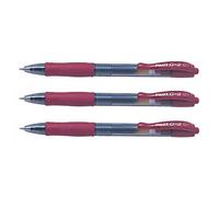 PILOT Lot de 3 Stylos bille à encre gel G2 07 Fun Bordeaux