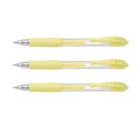 Pilot Lot De 3 Stylos Bille À Encre Gel G2 07 Pointe Moyenne Jaune Pastel