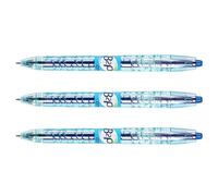 Pilot Lot De 3 Stylos Bille Encre Gel B2p Pointe Moyenne 0,7mm Tracé 0,4 Mm Bleu