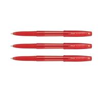 PILOT Lot de 3 Stylos Bille SUPER GRIP G à Capuchon Pte Moyenne Rouge