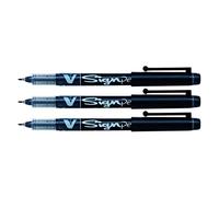 Pilot V-Sign Pen Stylo feutre à capuchon pointe moyenne 2 mm - Noir