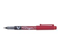 Pilot Pen Stylo-feutre 11636 V-Sign pointe moyenne 0,6 mm fibre polyester encre intense Rouge