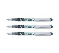 PILOT 12461 V Pen Stylo-plume pointe moyenne jetable régulateur débit encre liquide visible