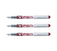 PILOT Lot de 3 Stylos Plume jetable V-Pen Rouge