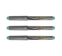 Pilot Lot De 3 Stylos Plume V-Pen Silver Jetable Plume Moyenne Vert
