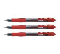 PILOT Stylo à bille pointe large rétractable encre gel Rouge corps plastique avec grip caoutchouc G2