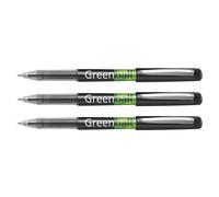 Pilot Lot De 3 Stylos Roller Encre Liquide Greenball 7 Pointe Moyenne Noir