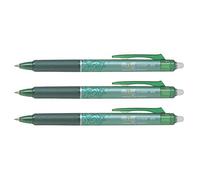 PILOT Lot de 3 Stylos Roller Rétractable Frixion Ball Clicker Pointe Fine Vert