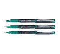 PILOT Lot de 3 Stylos Roller V-BALL GRIP Pointe Métal Large 1 mm Encre Liquide Vert