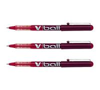 Pilot V Ball Stylo roller encre liquide à capuchon pointe fine 0,5 mm rouge