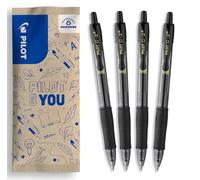 PILOT - Lot de 4 G2 Stylos roller à encre gel rétractables et rechargeables - Noir - Pointe moyenne