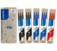 Pilot - Lot de 5 étuis de 3 recharges FriXion pour stylo effaçable. Compatibles FriXion Ball et FriXion Ball Clicker - 2 Bleu, 2 Noir, 1 Rouge - Pointe Moyenne
