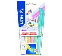Pilot FriXion Light Soft Lot de 6 surligneurs effaçables (rose pastel, jaune, violet, bleu, orange, vert), 1 Pastel Pink, 1 Pastel Violet, 1 Pastel Blue, 1 Pastel Orange, 1 Pastel Green, 1 Unité (Lot de 6)