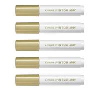 Pilot Lot De 5 Marqueurs À Pigment Pintor, Medium, Or
