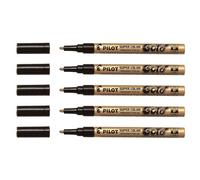 Pilot Lot De 5 Marqueurs Super Color Permanent Pointe Fine Or