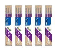 PILOT Lot de 5 Sets de 3 Recharges friXion Point (BLS-FRP5) Pointe Aiguille Fine Violet