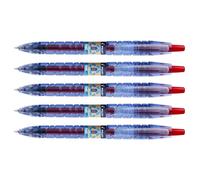 Pilot Lot De 5 Stylos Bille Encre Gel B2p Pointe Moyenne Rouge
