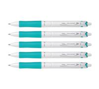 Pilot Lot De 5 Stylos Bille Rétractable Grip Acroball Pure White 1.0 Trait 0,4 Mm Vert