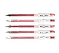 PILOT Lot de 5 Stylos Roller Encre gel G-TEC-C4 Pointe Ultra Fine 0,4 Tracé 0,2mm Rouge