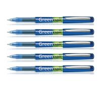 Pilot Lot De 5 Stylos Roller Encre Liquide Greenball 7 Pointe Moyenne Bleu