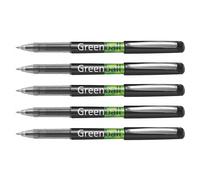 Pilot Lot De 5 Stylos Roller Encre Liquide Greenball 7 Pointe Moyenne Noir