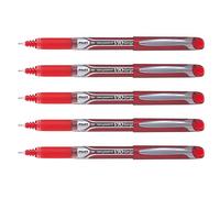 Pilot Lot De 5 Stylos Roller Hi-Tec V10 Grip Pointe Aiguille Rouge