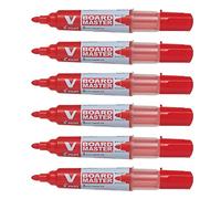 PILOT Lot de 6 Marqueurs pour tableau blanc V BOARD MASTER Pte Ogive Moyenne Rouge