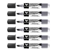 Pilot Lot De 6 Marqueurs Rechargeable V Board Master Begreen Pointe Biseauté Moyenne Noir