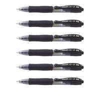 Pilot Lot De 6 Minis Stylo Roller Encre Gel G2 Xs7 Pixie Tracé 0,4 Mm (Bille 0,7mm) Noir