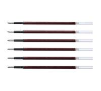 Pilot Lot De 6 Recharges Brfv-10 Pour Stylo Bille Acroball Pointe Moyenne Rouge