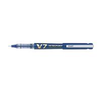 PILOT Lot de 6 Rollers Rechargeable Hi-TechPoint V7 Begreen Pointe Moyenne Encre liquide Bleu