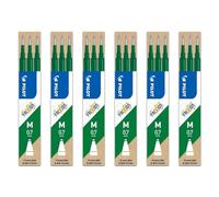 PILOT Lot de 6 Sets de 3 Recharges pour Roller FriXion Ball et Clicker Pointe Moyenne Vert