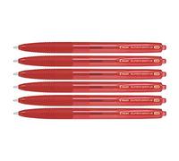 PILOT Lot de 6 Stylos à Bille Rétractable SUPER GRIP G Pointe Extra Large Rouge